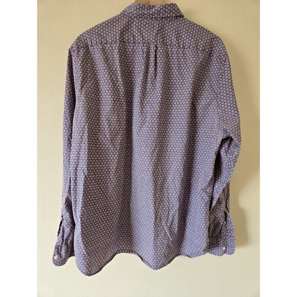 J Crew Shirt Men XL Blue Organic Cotton Secret Wash Classic Floral Preppy Beach - Picture 2 of 6